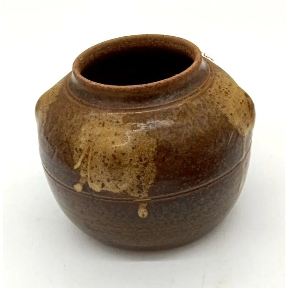 Vtg Horton Studio Art Pottery Brown/Tan Speckled 5